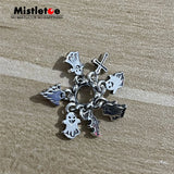 925 Silver Halloween Ghost Spacer Charm Bead European Jewelry