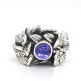 925 Silver Mistletoe Hibiscus Spacer Charm Bead for Troll 3.0mm Bracelet