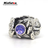 925 Silver Mistletoe Hibiscus Spacer Charm Bead for Troll 3.0mm Bracelet