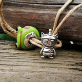 925 Sterling Silver Mistletoe Charm Bead European Jewelry