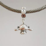 925 Silver Long-eared Dog Dangle Charm Pendant