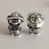 925 Sterling Silver Cute Bear Charm Bead for European Bracelets
