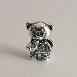 925 Silver Singing Bear Charm Bead European Jewelry