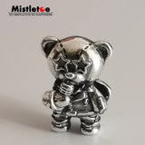 925 Silver Singing Bear Charm Bead European Jewelry