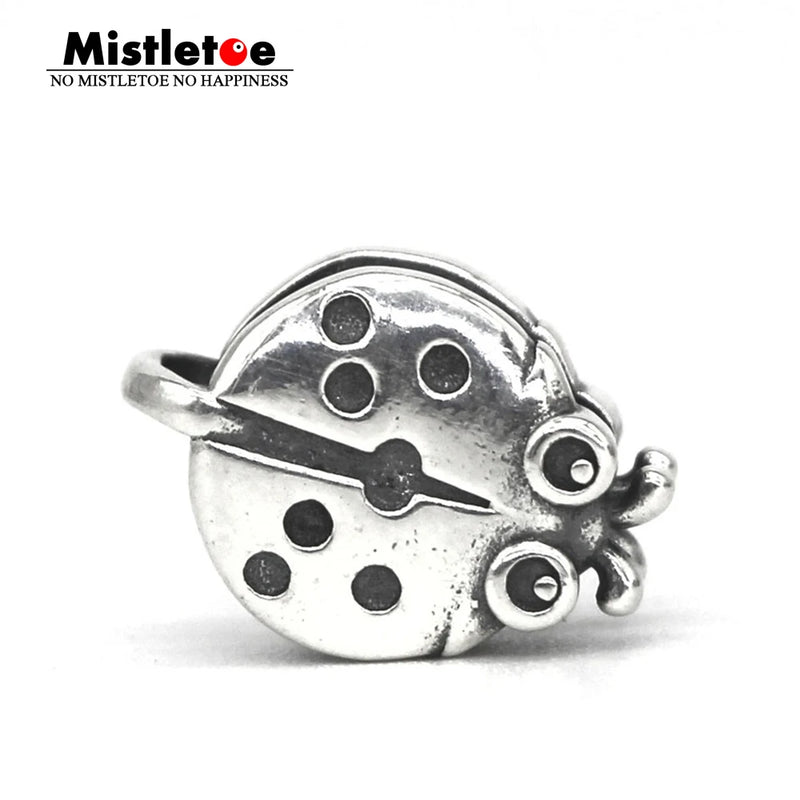 925 Sterling Silver Ladybug Lock Charm European Jewelry
