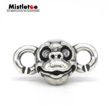 925 Sterling Silver Monkey Mistletoe Charm for European Troll Bracelet