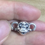 925 Sterling Silver Monkey Mistletoe Charm for European Troll Bracelet