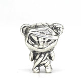 925 Sterling Silver Mummy Bandage Bear Charm Bead European Jewelry