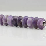 925 Silver Mistletoe Purple Crystal Charm Bead for Bracelet