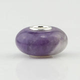 925 Silver Mistletoe Purple Crystal Charm Bead for Bracelet