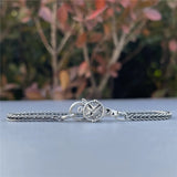 Mistletoe 925 Silver CZ Clock Watch Heart Lock Clasp Jewelry