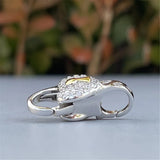 Sterling Silver Mistletoe Love Heart Lock Clasp European Jewelry