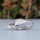 Sterling Silver Mistletoe Love Heart Lock Clasp European Jewelry
