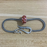925 Sterling Silver Mistletoe Peacock Hook Claw Lock European Jewelry