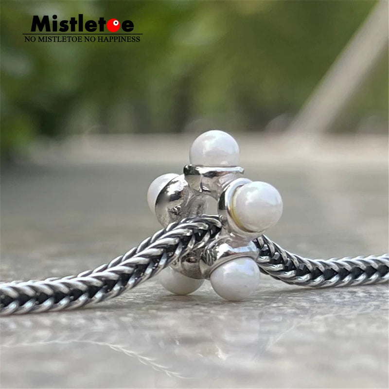 Mistletoe 925 Sterling Silver Star Charm Bead Jewelry