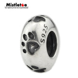Pet Paws Stopper Spacer Charm Bead for European Jewelry