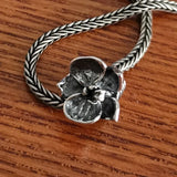 925 Silver Mistletoe Phalaenopsis Flower Charm Bead European Jewelry
