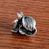 925 Silver Mistletoe Phalaenopsis Flower Charm Bead European Jewelry