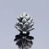 925 Sterling Silver Mistletoe Pinecone Charm Bead for Bracelet