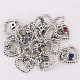 Mistletoe 925 Silver Beaded Heart Dangle Charm European Jewelry