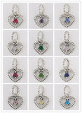Mistletoe 925 Silver Beaded Heart Dangle Charm European Jewelry