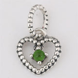 Mistletoe 925 Silver Beaded Heart Dangle Charm European Jewelry