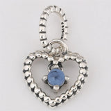Mistletoe 925 Silver Beaded Heart Dangle Charm European Jewelry