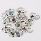 Mistletoe 925 Silver Beaded Heart Dangle Charm European Jewelry