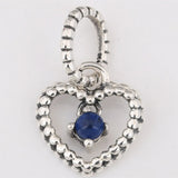 Mistletoe 925 Silver Beaded Heart Dangle Charm European Jewelry