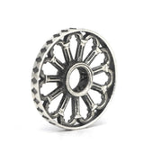 925 Sterling Silver Mistletoe Rose Window Charm Bead