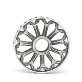 925 Sterling Silver Mistletoe Rose Window Charm Bead