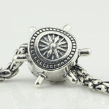 925 Silver Rudder Charm Bead for European Jewelry