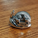 925 Sterling Silver Snail Castle Charm Bead European Jewelry