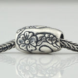 Mistletoe 925 Sterling Silver Flower Charm Bead Jewelry