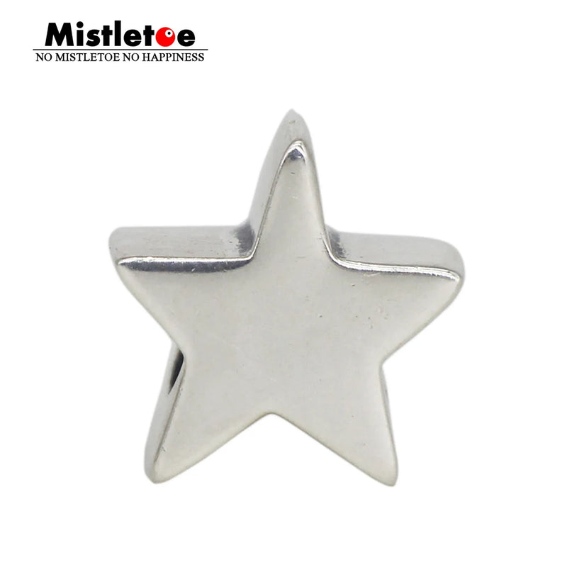 Mistletoe 925 Sterling Silver Star Charm Bead