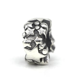 Sterling Silver Mistletoe Stars Charm Bead for Bracelet