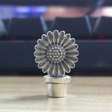 925 Sterling Silver Sunflower Potted Plant Charm Bead European Jewelry