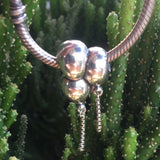 925 Sterling Silver Mistletoe Dangle Pendant Charm Bead