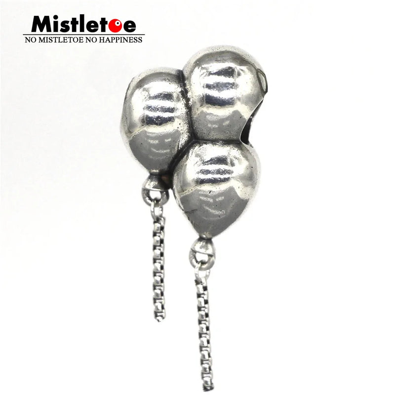 925 Sterling Silver Mistletoe Dangle Pendant Charm Bead