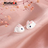Mistletoe 925 Silver Rabbit Stud Earrings Jewelry
