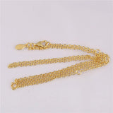 Mistletoe 925 Sterling Silver Gold Necklace Chain European Style Jewelry