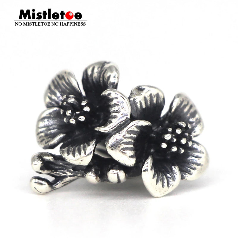 Mistletoe 925 Sterling Silver Charm Bead for Bracelet Jewelry