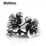 Mistletoe 925 Sterling Silver Charm Bead for Bracelet Jewelry