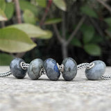 Labradorite Stone Charm Bead 925 Sterling Silver