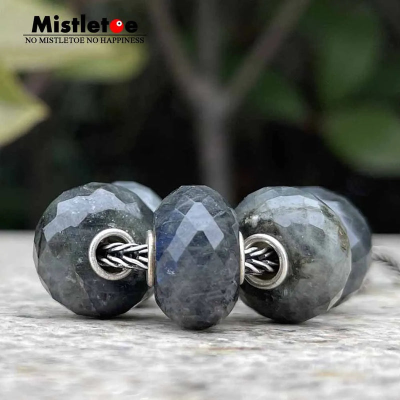 Labradorite Stone Charm Bead 925 Sterling Silver