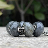 Labradorite Stone Charm Bead 925 Sterling Silver