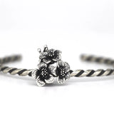 Mistletoe 925 Sterling Silver 3 Flowers Charm Bead for Bracelet