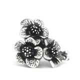 Mistletoe 925 Sterling Silver 3 Flowers Charm Bead for Bracelet