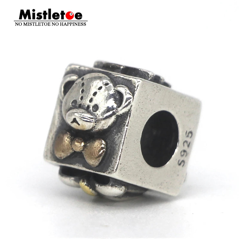 925 Silver Bear Christmas Charm Bead for Bracelet