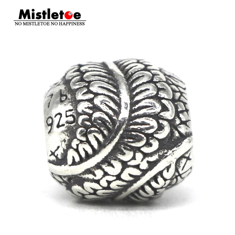 925 Silver Mistletoe Charm Bead for Troll & Pan Bracelet